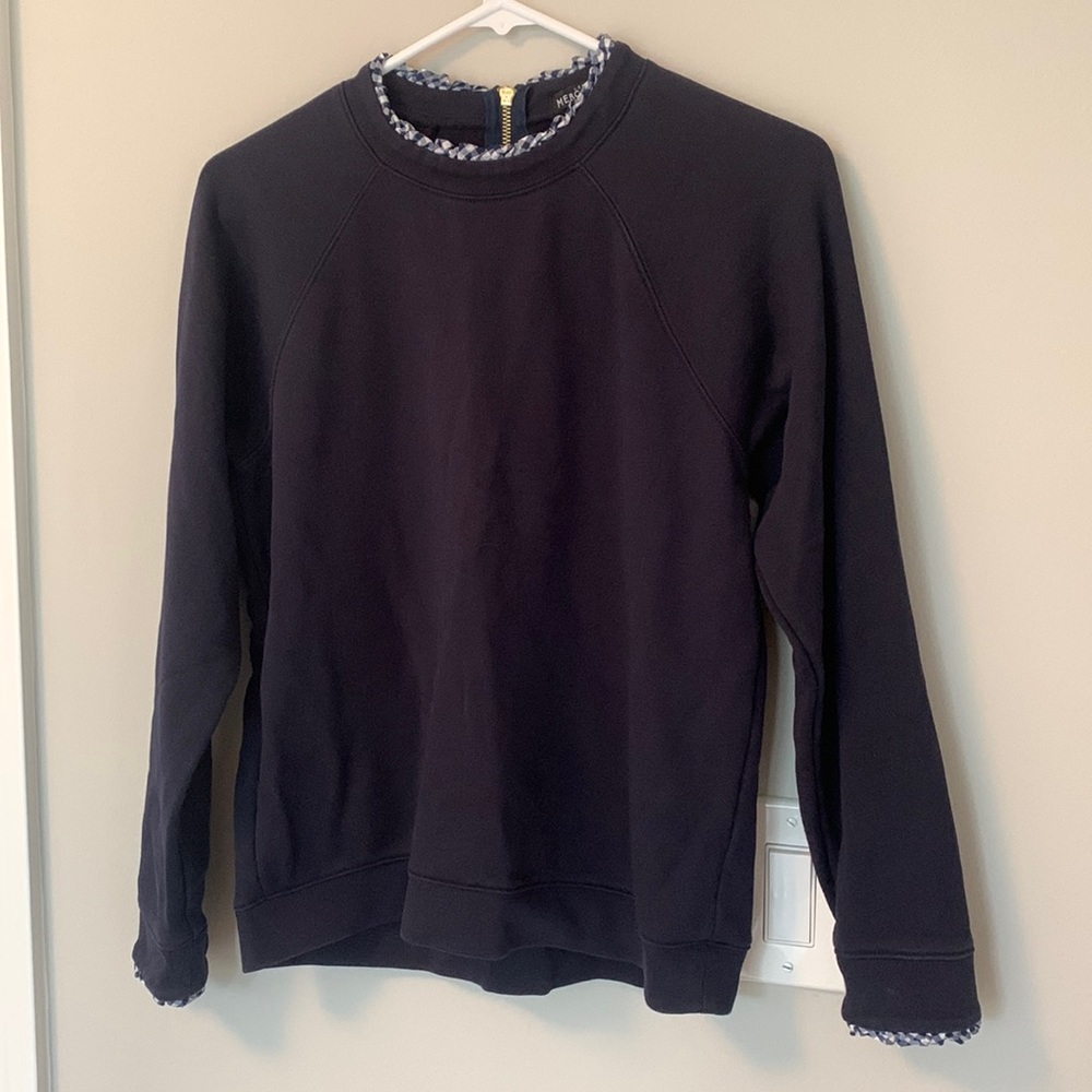 J Crew Mercantile gingham detailed crew neck